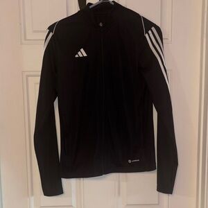 adidas Black Jacket with White Stripe Accents